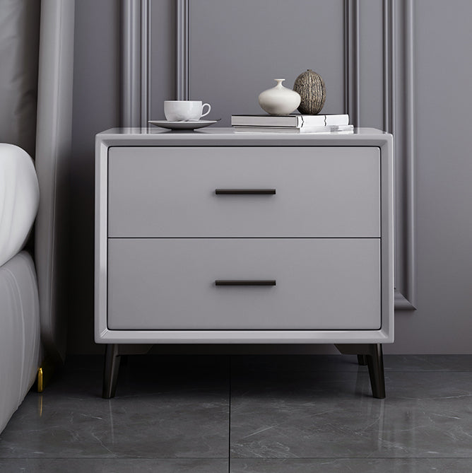 Modern Imitation Wood Nightstand 2-Drawer Storage 18 Inch H Night Table with Legs Clearhalo 'Bedroom Furniture' 'furn' 'furn_night_stand' 'Furniture' 'night_stand' 'Nightstands' 5718398