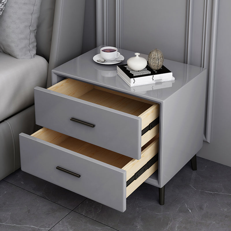 Modern Imitation Wood Nightstand 2-Drawer Storage 18 Inch H Night Table with Legs Clearhalo 'Bedroom Furniture' 'furn' 'furn_night_stand' 'Furniture' 'night_stand' 'Nightstands' 5718399