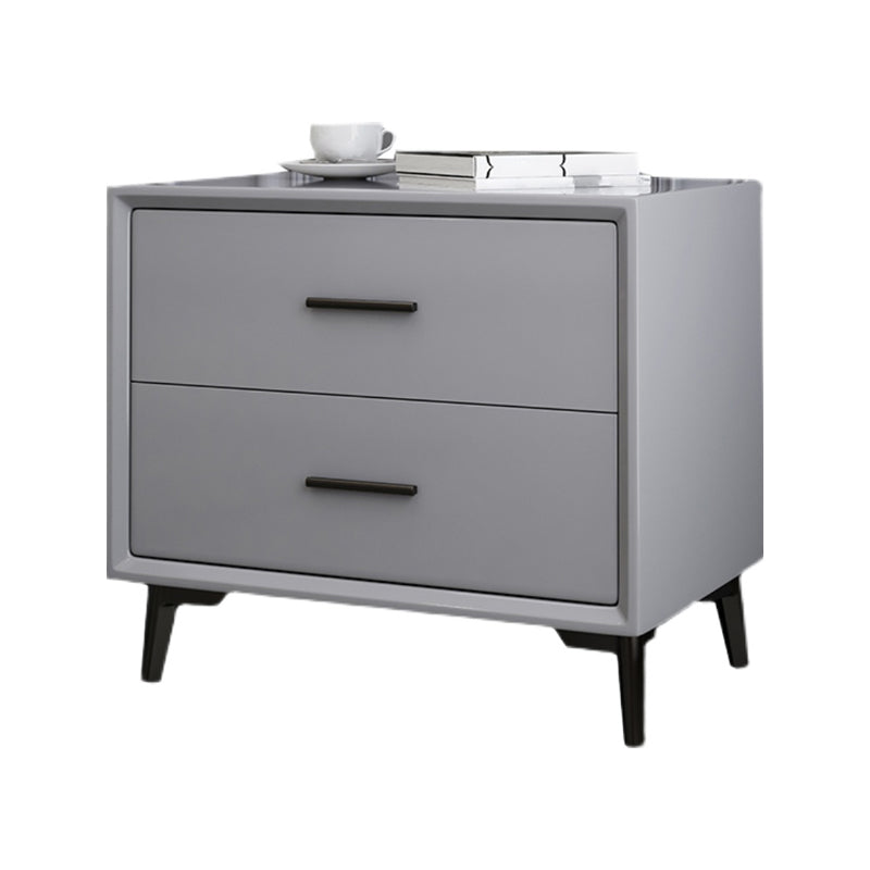 Modern Imitation Wood Nightstand 2-Drawer Storage 18 Inch H Night Table with Legs Clearhalo 'Bedroom Furniture' 'furn' 'furn_night_stand' 'Furniture' 'night_stand' 'Nightstands' 5718402