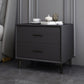 Modern Imitation Wood Nightstand 2-Drawer Storage 18 Inch H Night Table with Legs Black Clearhalo 'Bedroom Furniture' 'furn' 'furn_night_stand' 'Furniture' 'night_stand' 'Nightstands' 5718405