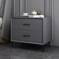 Modern Imitation Wood Nightstand 2-Drawer Storage 18 Inch H Night Table with Legs Dark Gray Clearhalo 'Bedroom Furniture' 'furn' 'furn_night_stand' 'Furniture' 'night_stand' 'Nightstands' 5718406