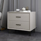 Modern Imitation Wood Nightstand 2-Drawer Storage 18 Inch H Night Table with Legs Khaki Clearhalo 'Bedroom Furniture' 'furn' 'furn_night_stand' 'Furniture' 'night_stand' 'Nightstands' 5718407