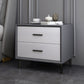 Modern Imitation Wood Nightstand 2-Drawer Storage 18 Inch H Night Table with Legs Dark Gray-White Clearhalo 'Bedroom Furniture' 'furn' 'furn_night_stand' 'Furniture' 'night_stand' 'Nightstands' 5718409