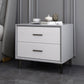 Modern Imitation Wood Nightstand 2-Drawer Storage 18 Inch H Night Table with Legs Light Gray-White Clearhalo 'Bedroom Furniture' 'furn' 'furn_night_stand' 'Furniture' 'night_stand' 'Nightstands' 5718410