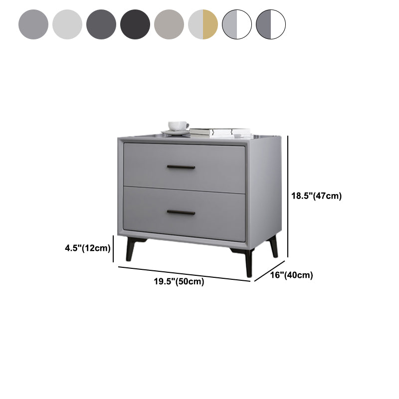 Modern Imitation Wood Nightstand 2-Drawer Storage 18 Inch H Night Table with Legs Clearhalo 'Bedroom Furniture' 'furn' 'furn_night_stand' 'Furniture' 'night_stand' 'Nightstands' 5718411