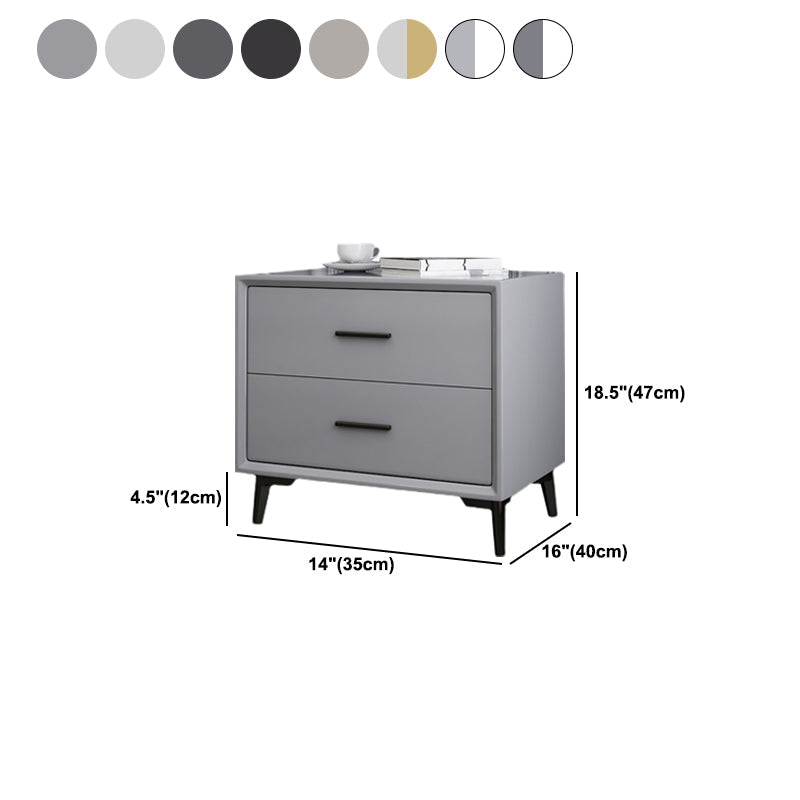 Modern Imitation Wood Nightstand 2-Drawer Storage 18 Inch H Night Table with Legs Clearhalo 'Bedroom Furniture' 'furn' 'furn_night_stand' 'Furniture' 'night_stand' 'Nightstands' 5718414