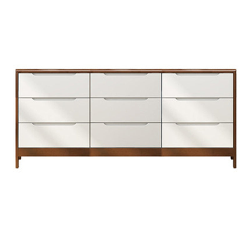 Solid Wood Storage Chest Dresser Modern Bedroom Storage Chest with Drawer Walnut White 9 Clearhalo 'Bedroom Furniture' 'Dressers & Chests' 'dressers_chests' 'furn' 'furn_dressers_chests' 'Furniture' 5718435