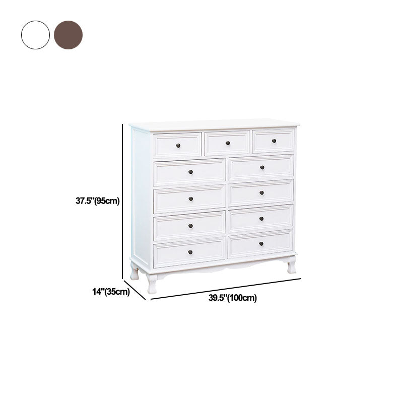 Cómoda vintage de madera maciza, cómoda de almacenamiento vertical de 14" de ancho con cajones