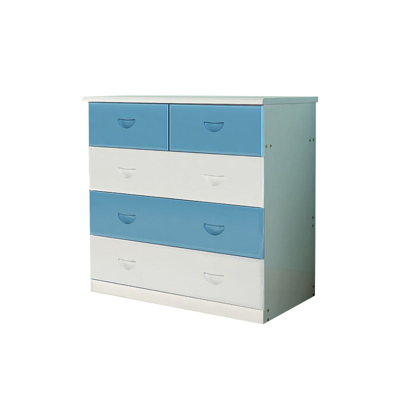 Modern Pine Wood Lingerie Chest 18" W Vertical Storage Chest with Drawers Blue-White 5 Clearhalo 'Bedroom Furniture' 'Dressers & Chests' 'dressers_chests' 'furn' 'furn_dressers_chests' 'Furniture' 5718488