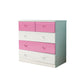 Modern Pine Wood Lingerie Chest 18" W Vertical Storage Chest with Drawers White Pink 5 Clearhalo 'Bedroom Furniture' 'Dressers & Chests' 'dressers_chests' 'furn' 'furn_dressers_chests' 'Furniture' 5718490