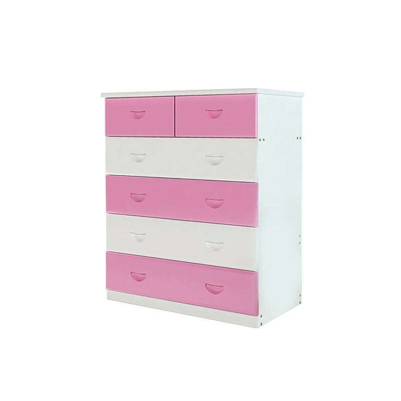 Modern Pine Wood Lingerie Chest 18" W Vertical Storage Chest with Drawers White Pink 6 Clearhalo 'Bedroom Furniture' 'Dressers & Chests' 'dressers_chests' 'furn' 'furn_dressers_chests' 'Furniture' 5718499