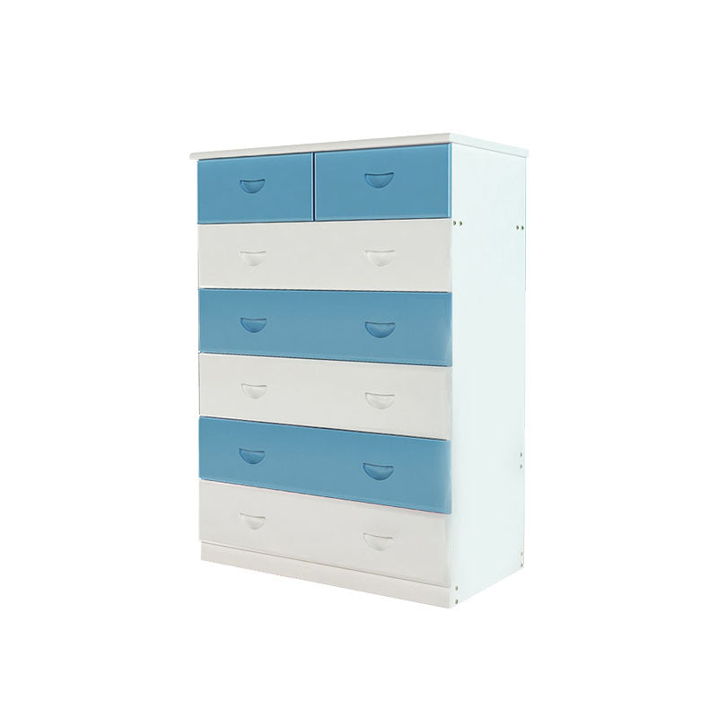 Modern Pine Wood Lingerie Chest 18" W Vertical Storage Chest with Drawers Blue-White 7 Clearhalo 'Bedroom Furniture' 'Dressers & Chests' 'dressers_chests' 'furn' 'furn_dressers_chests' 'Furniture' 5718503