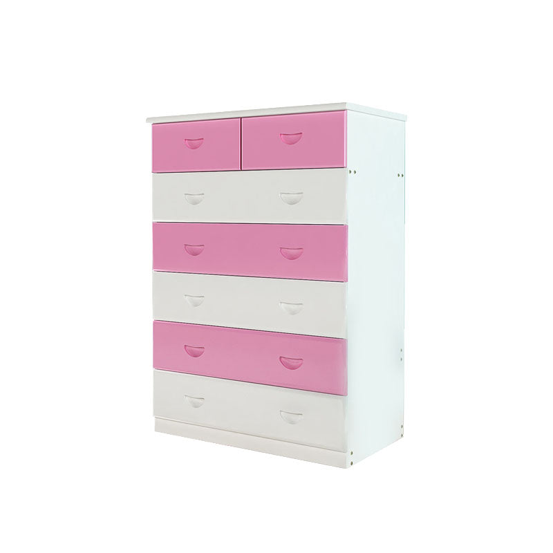Modern Pine Wood Lingerie Chest 18" W Vertical Storage Chest with Drawers White Pink 7 Clearhalo 'Bedroom Furniture' 'Dressers & Chests' 'dressers_chests' 'furn' 'furn_dressers_chests' 'Furniture' 5718504
