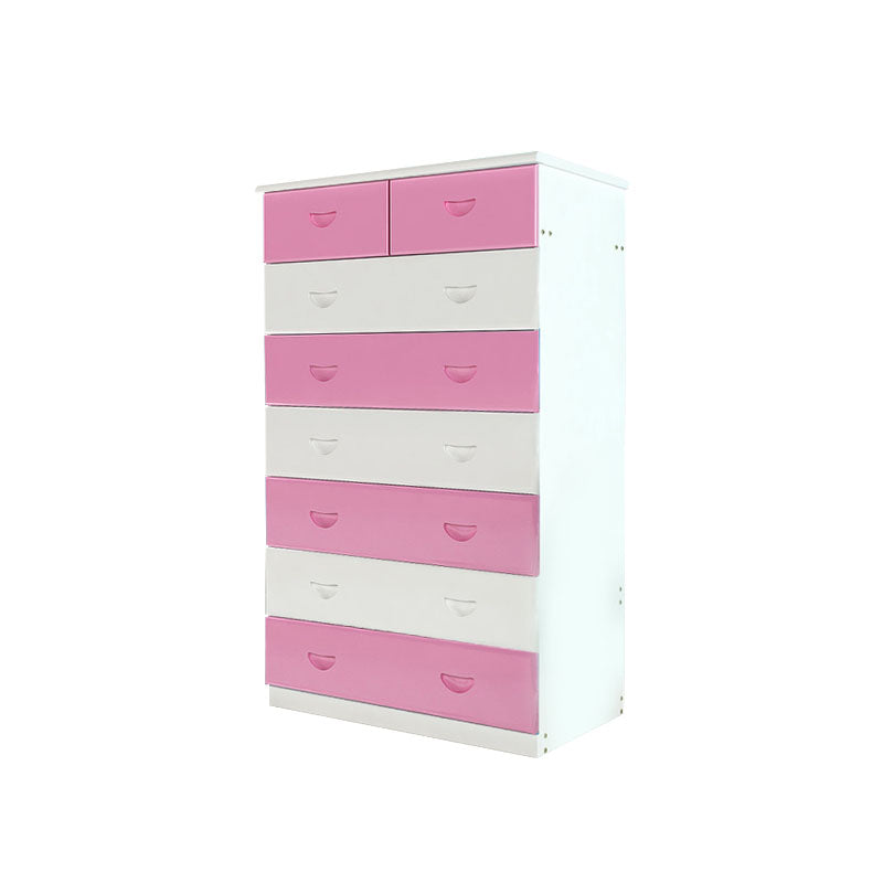 Modern Pine Wood Lingerie Chest 18" W Vertical Storage Chest with Drawers White Pink 8 Clearhalo 'Bedroom Furniture' 'Dressers & Chests' 'dressers_chests' 'furn' 'furn_dressers_chests' 'Furniture' 5718509
