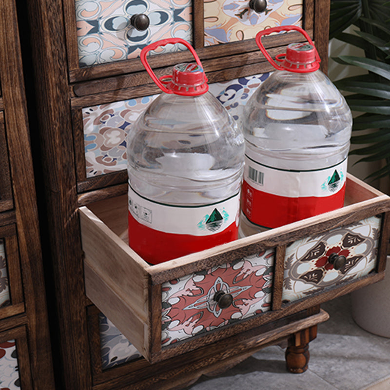 13,5 "W Chérie de lingerie en bois traditionnel coffre de rangement vertical avec tiroirs