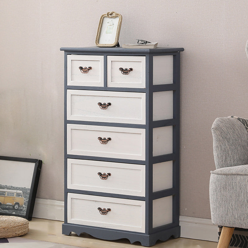 12" W Vintage Wood Lingerie Chest Vertical Storage Chest with Drawers