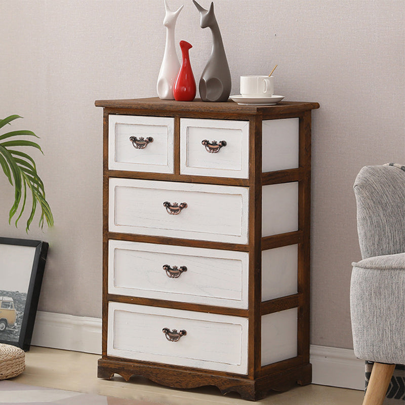 Casse di deposito verticale da 12 "W il torace in legno vintage con cassetti