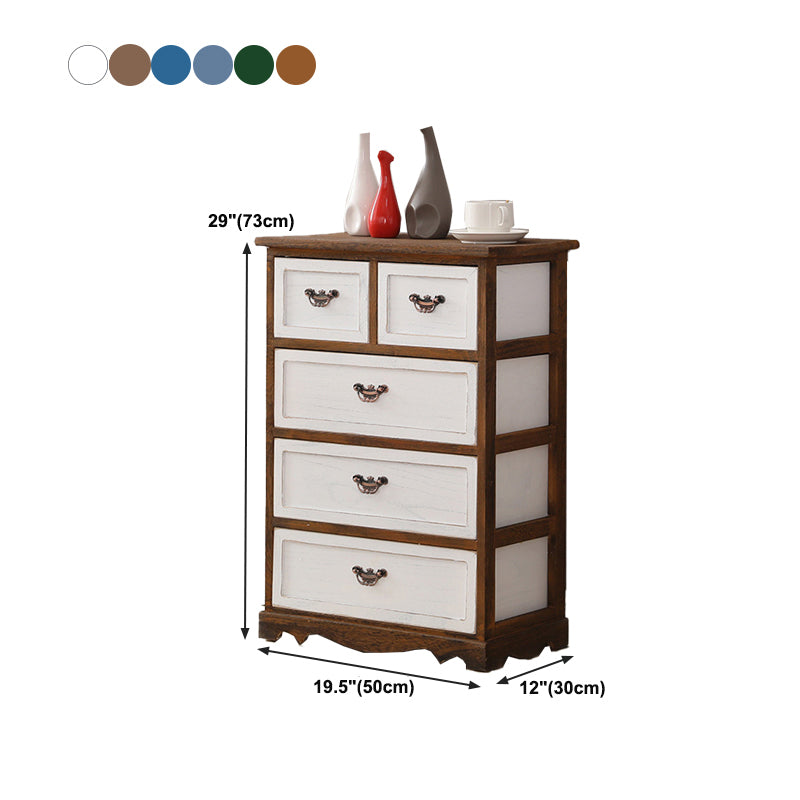 Casse di deposito verticale da 12 "W il torace in legno vintage con cassetti