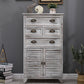 14" W Wooden Lingerie Chest Traditional Storage Chest with Drawers 23.6"L x 13.8"W x 40.9"H Distressed White Clearhalo 'Bedroom Furniture' 'Dressers & Chests' 'dressers_chests' 'furn' 'furn_dressers_chests' 'Furniture' 5718733
