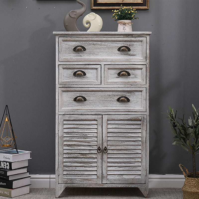 14" W Wooden Lingerie Chest Traditional Storage Chest with Drawers 23.6"L x 13.8"W x 40.9"H Distressed White Clearhalo 'Bedroom Furniture' 'Dressers & Chests' 'dressers_chests' 'furn' 'furn_dressers_chests' 'Furniture' 5718733