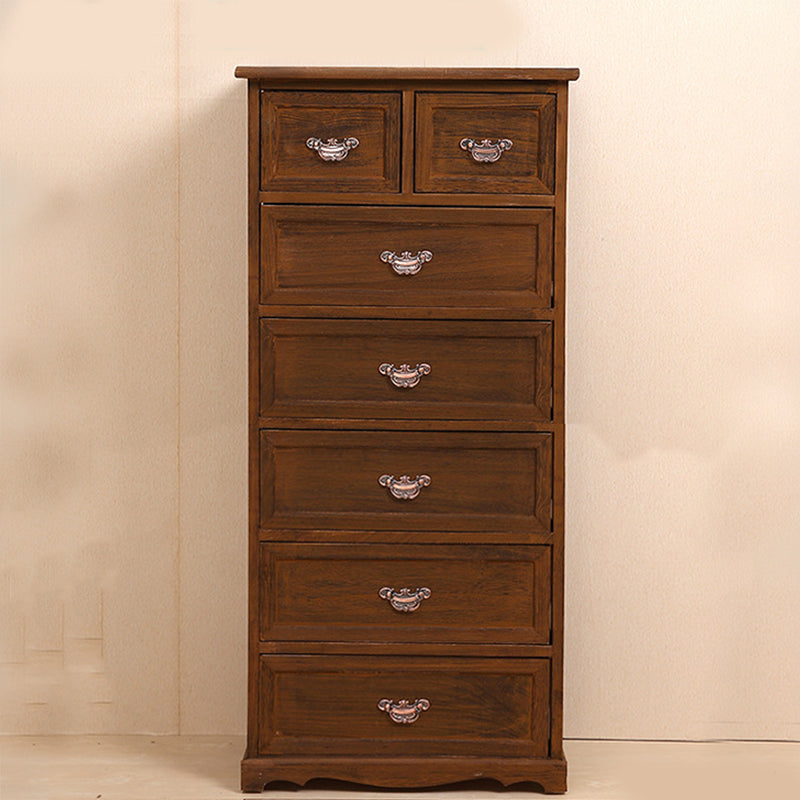 14" W Wooden Lingerie Chest Traditional Storage Chest with Drawers 19.7"L x 11.8"W x 41.7"H Light Coffee Clearhalo 'Bedroom Furniture' 'Dressers & Chests' 'dressers_chests' 'furn' 'furn_dressers_chests' 'Furniture' 5718739