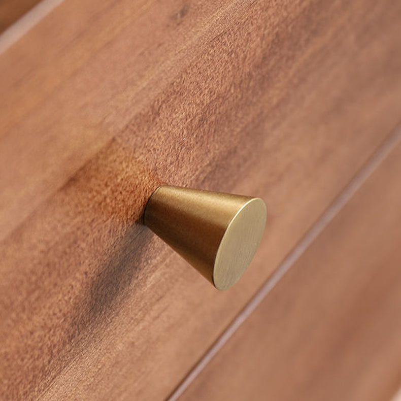 Consola de TV nórdica de madera maciza con 2 cajones y almacenamiento deslizante