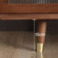 Consola de TV nórdica de madera maciza con 2 cajones y almacenamiento deslizante