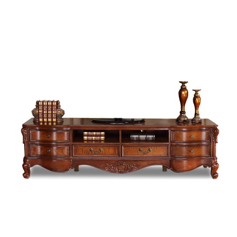 Solid Wood TV Console Traditional Enclosed TV Cabinet with Glide Drawers https: res.litfad.com site img item 2022 08 02 5718883 1200x1200.jpg Clearhalo 'furn' 'furn_tv_stands_entertainment_centers' 'Furniture' 'Living Room Furniture' 'TV Stands & Entertainment Centers' 'TV Stands & Media Storage Furniture' 'tv_stands_entertainment_centers' 5718883