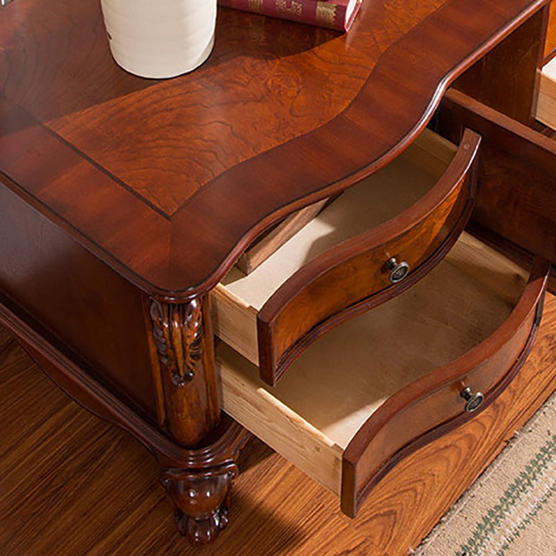 Solid Wood TV Console Traditional Enclosed TV Cabinet with Glide Drawers Clearhalo 'furn' 'furn_tv_stands_entertainment_centers' 'Furniture' 'Living Room Furniture' 'TV Stands & Entertainment Centers' 'TV Stands & Media Storage Furniture' 'tv_stands_entertainment_centers' 5718887