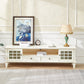 Console multimediale tradizionale Porta TV Console porta TV in legno massello con cassetti