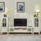 Console multimediale tradizionale Porta TV Console porta TV in legno massello con cassetti