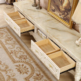 Glam Solid Wood TV Media Stand 4-lader TV Stand Console met plank