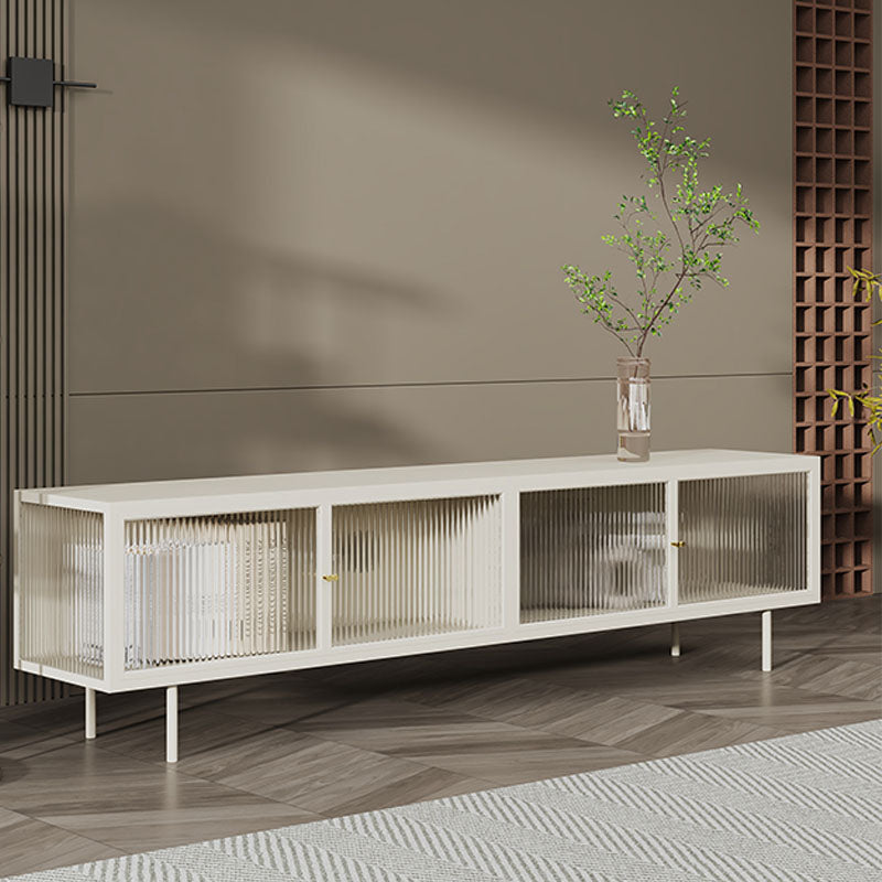 Industrial Glass and Metal TV Media Stand 4 Doors TV Stand Console Clearhalo 'furn' 'furn_tv_stands_entertainment_centers' 'Furniture' 'Living Room Furniture' 'TV Stands & Entertainment Centers' 'TV Stands & Media Storage Furniture' 'tv_stands_entertainment_centers' 5718995