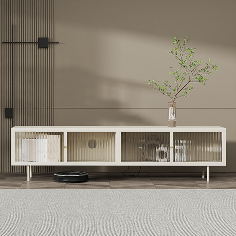 Industrial Glass and Metal TV Media Stand 4 Doors TV Stand Console Clearhalo 'furn' 'furn_tv_stands_entertainment_centers' 'Furniture' 'Living Room Furniture' 'TV Stands & Entertainment Centers' 'TV Stands & Media Storage Furniture' 'tv_stands_entertainment_centers' 5718997