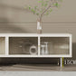 Industrial Glass and Metal TV Media Stand 4 Doors TV Stand Console Clearhalo 'furn' 'furn_tv_stands_entertainment_centers' 'Furniture' 'Living Room Furniture' 'TV Stands & Entertainment Centers' 'TV Stands & Media Storage Furniture' 'tv_stands_entertainment_centers' 5719004