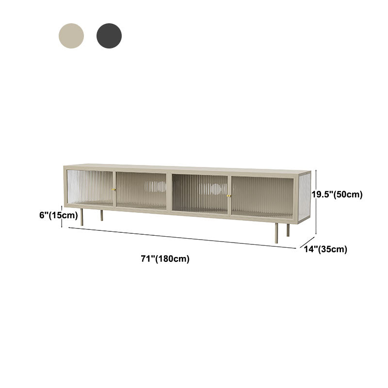 Industrial Glass and Metal TV Media Stand 4 Doors TV Stand Console Clearhalo 'furn' 'furn_tv_stands_entertainment_centers' 'Furniture' 'Living Room Furniture' 'TV Stands & Entertainment Centers' 'TV Stands & Media Storage Furniture' 'tv_stands_entertainment_centers' 5719006