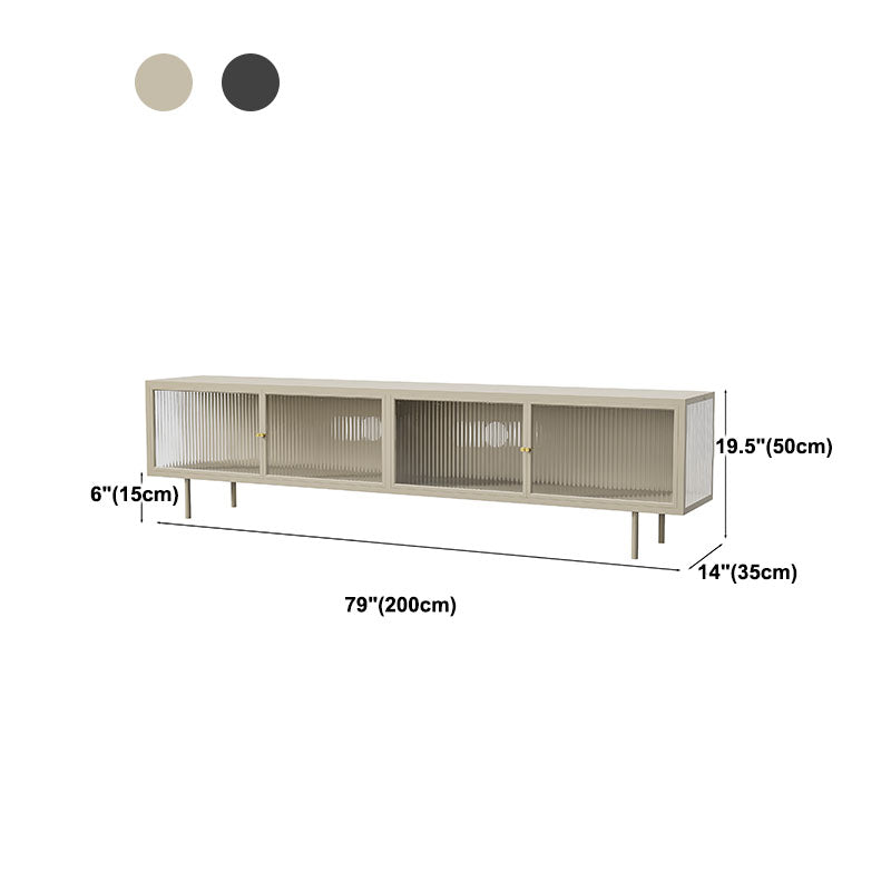 Industrial Glass and Metal TV Media Stand 4 Doors TV Stand Console Clearhalo 'furn' 'furn_tv_stands_entertainment_centers' 'Furniture' 'Living Room Furniture' 'TV Stands & Entertainment Centers' 'TV Stands & Media Storage Furniture' 'tv_stands_entertainment_centers' 5719007