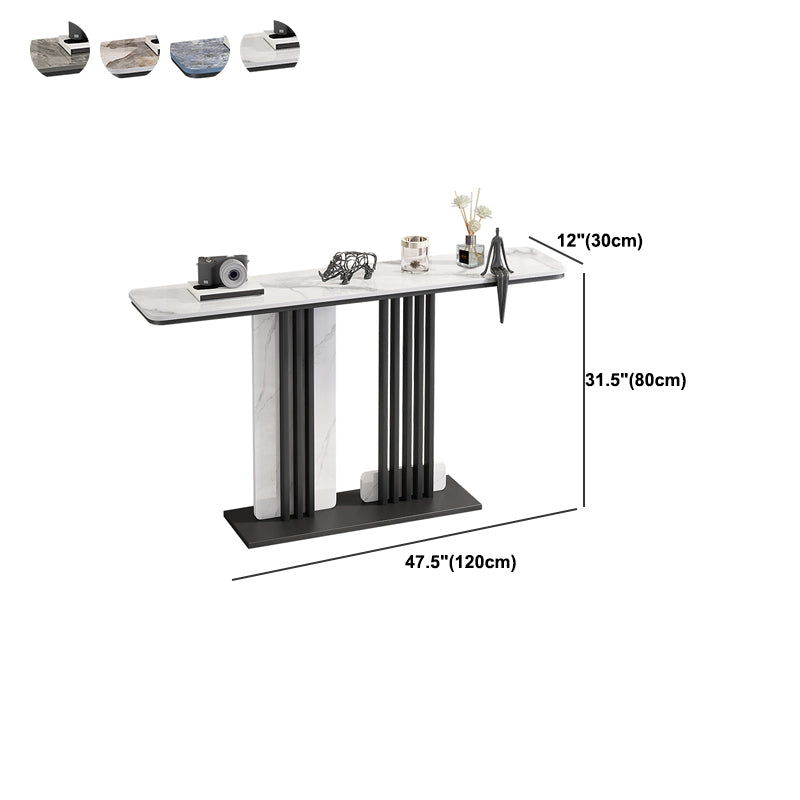 Contemporary Slate Sofa Table Scratch Resistant Stain Resistant Console Table Clearhalo 'Console Tables' 'console_tables' 'Entry & Mudroom Furniture' 'furn' 'furn_console_tables' 'Furniture' 5719099
