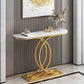 Glam Style Rectangle Console Table with Pedestal Base for Hall