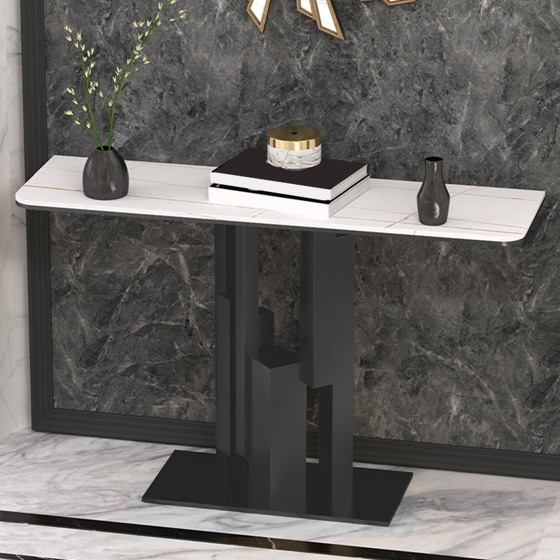 Table de la console en pierre rectangulaire glam - 11,81 "W x 31,50" Table de console H