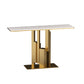 Table de la console en pierre rectangulaire glam - 11,81 "W x 31,50" Table de console H