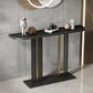 31.49" High Stone Console Table Iron Frame Scratch Resistan Accent Table Black Clearhalo 'Console Tables' 'console_tables' 'Entry & Mudroom Furniture' 'furn' 'furn_console_tables' 'Furniture' 5719180