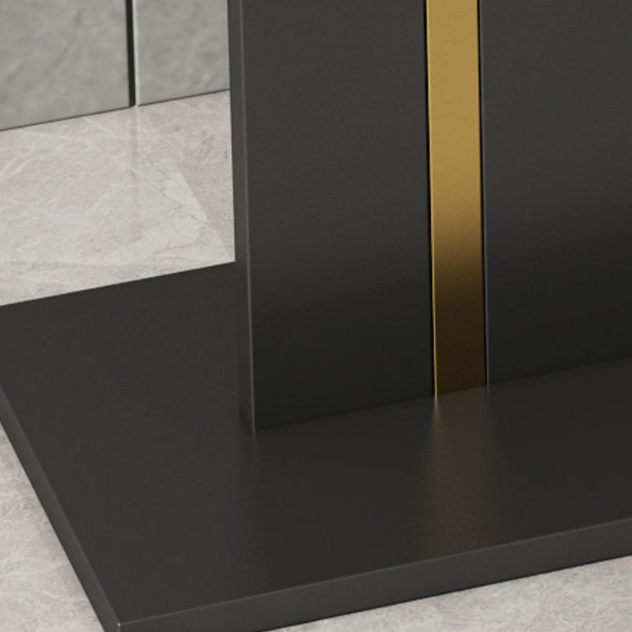 31.49" High Stone Console Table Iron Frame Scratch Resistan Accent Table Clearhalo 'Console Tables' 'console_tables' 'Entry & Mudroom Furniture' 'furn' 'furn_console_tables' 'Furniture' 5719183