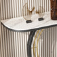 11.8" Wide Stone Console Table Scratch Resistan Console Table Ironcraft Frame Accent Table Clearhalo 'Console Tables' 'console_tables' 'Entry & Mudroom Furniture' 'furn' 'furn_console_tables' 'Furniture' 5719233