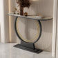 11.8" Wide Stone Console Table Scratch Resistan Console Table Ironcraft Frame Accent Table Clearhalo 'Console Tables' 'console_tables' 'Entry & Mudroom Furniture' 'furn' 'furn_console_tables' 'Furniture' 5719238