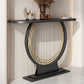 11.8" Wide Stone Console Table Scratch Resistan Console Table Ironcraft Frame Accent Table Clearhalo 'Console Tables' 'console_tables' 'Entry & Mudroom Furniture' 'furn' 'furn_console_tables' 'Furniture' 5719240
