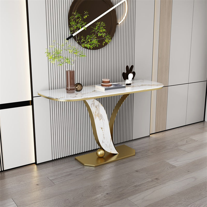 Tavolo da console in pietra melatina tavolo da console resistente alle macchie, tavolo di divano resistente a graffi