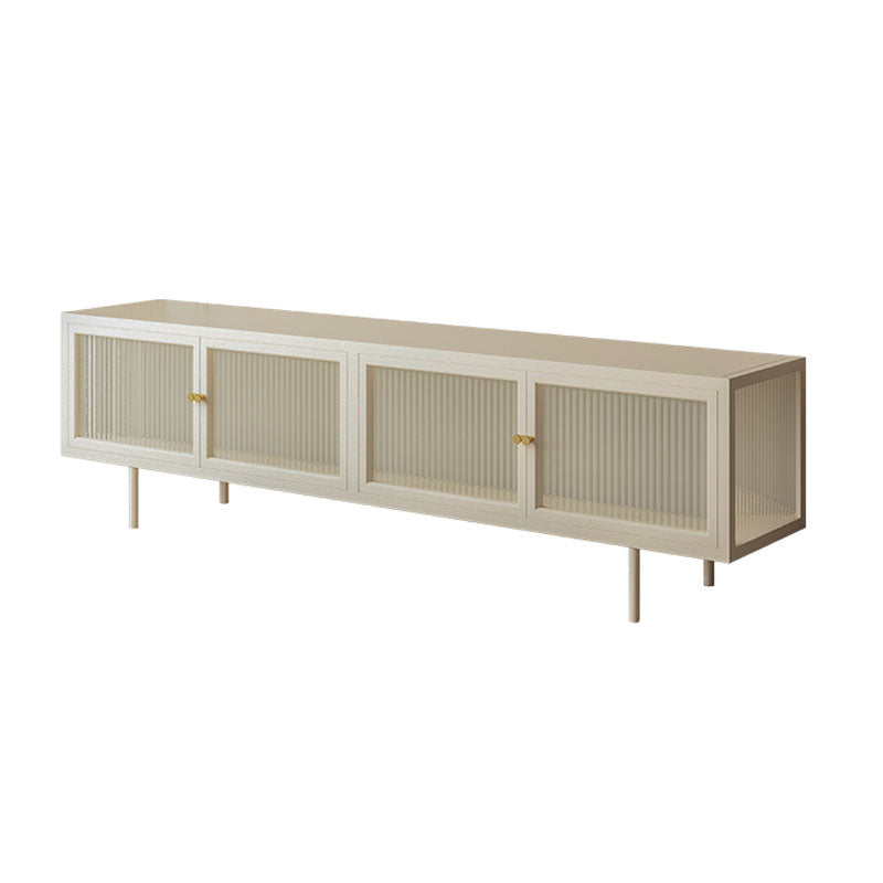 19.7" H Industrial 4-Door TV Stand Iron & Glass TV Stand Console White Clearhalo 'furn' 'furn_tv_stands_entertainment_centers' 'Furniture' 'Living Room Furniture' 'TV Stands & Entertainment Centers' 'TV Stands & Media Storage Furniture' 'tv_stands_entertainment_centers' 5719297