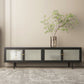 19.7" H Industrial 4-Door TV Stand Iron & Glass TV Stand Console Clearhalo 'furn' 'furn_tv_stands_entertainment_centers' 'Furniture' 'Living Room Furniture' 'TV Stands & Entertainment Centers' 'TV Stands & Media Storage Furniture' 'tv_stands_entertainment_centers' 5719299