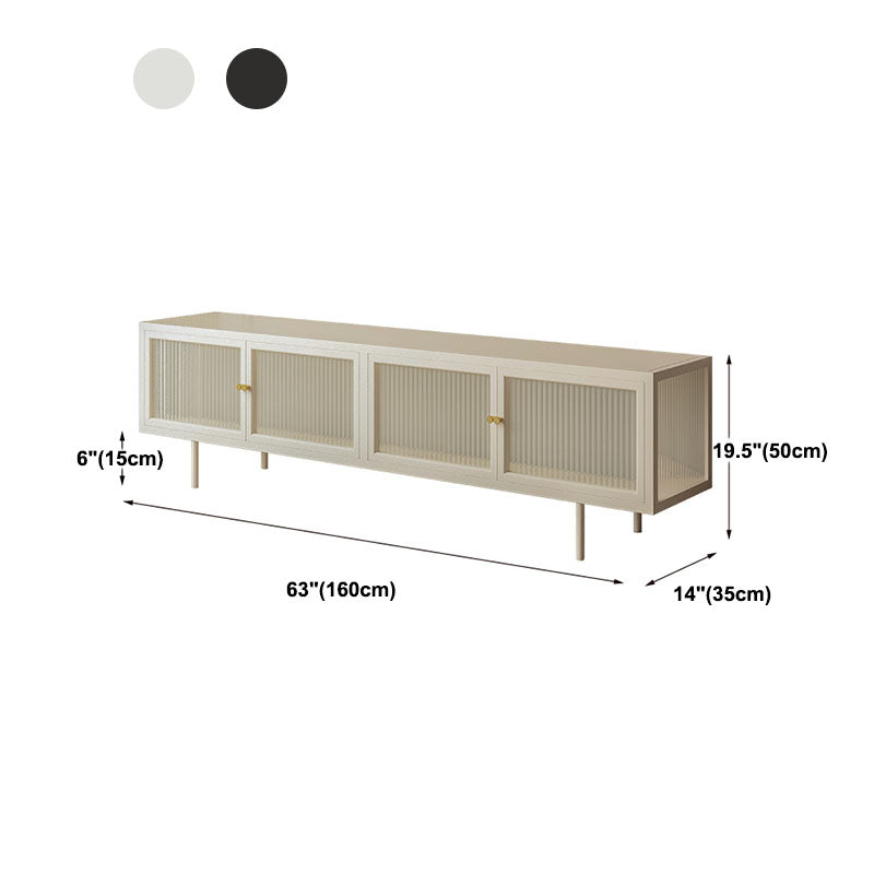 19.7" H Industrial 4-Door TV Stand Iron & Glass TV Stand Console Clearhalo 'furn' 'furn_tv_stands_entertainment_centers' 'Furniture' 'Living Room Furniture' 'TV Stands & Entertainment Centers' 'TV Stands & Media Storage Furniture' 'tv_stands_entertainment_centers' 5719306